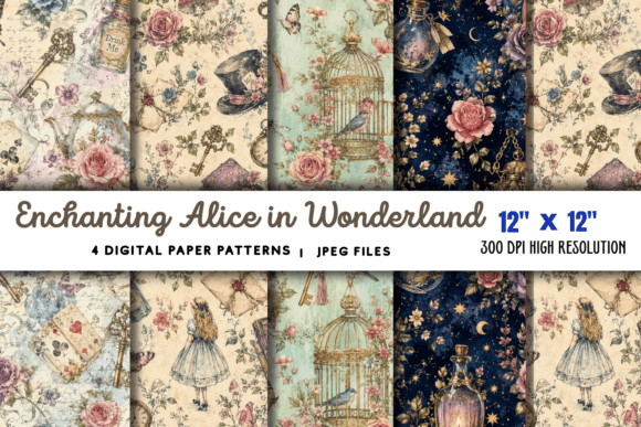Download Wonderland Digital Scrapbook Paper - Digital scrapbook paper Collection