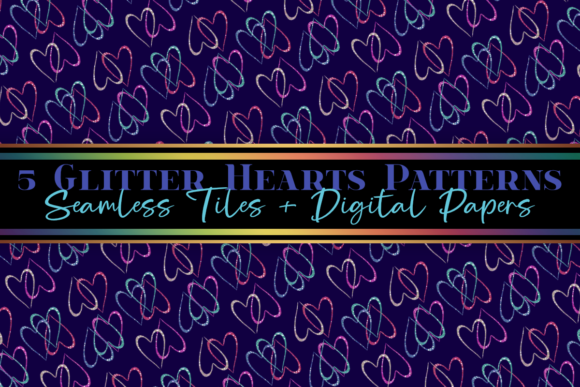 Download Glitter Hearts Valentines PNG Pattern - Png pattern Collection
