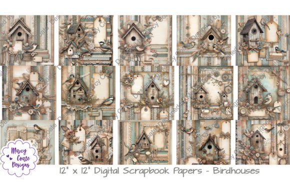 Download Birdhouse 12x12 Digital Scrapbook Papers - Digital scrapbook paper Collection