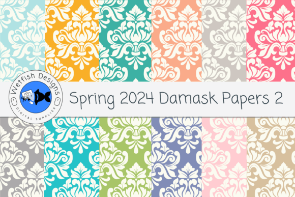 Download Spring Damask Digital Scrapbook Paper - Digital scrapbook paper Collection