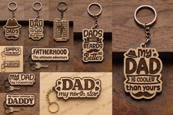 Download Laser Cut Dad Key Ring Design SVG Bundle - Design Collection