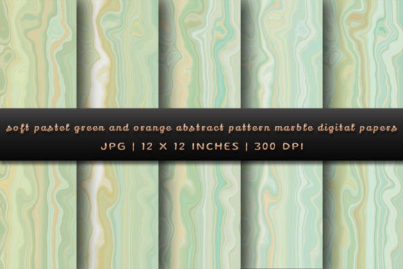 Download Soft Green and Orange Abstract Marble - Soft green Collection