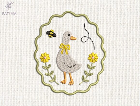 Download Cottagecore Goose Embroidery Design - Design Collection