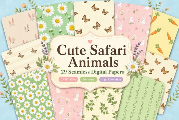 Download Cute Spring Digital Patterns - Premium Bundle