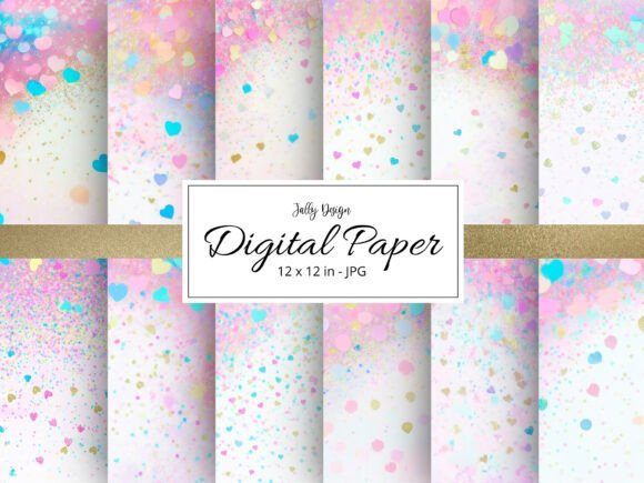 Download Pastel Confetti in Shape of Heart Design - Design Collection