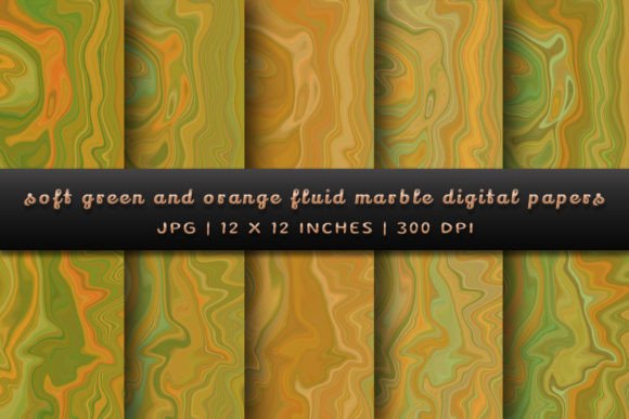 Download Soft Green and Orange Fluid Marble - Soft green Collection