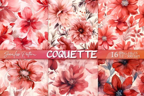 Download Red Coquette Spring Fabric Pattern - Premium Resources